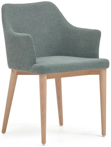 Croft Стул из синели темно-зеленого цвета с ножками из массива ясеня La Forma (ex Julia Grup)