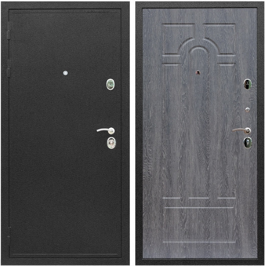 Дверь входная Graf Престиж Черный шелк / МДФ 6 мм ФЛ-58 Дуб Филадельфия графит