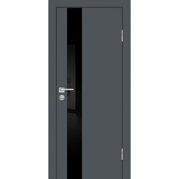 Межкомнатная дверь Graf P-10 черный лакобель Графит (2000 х 900)