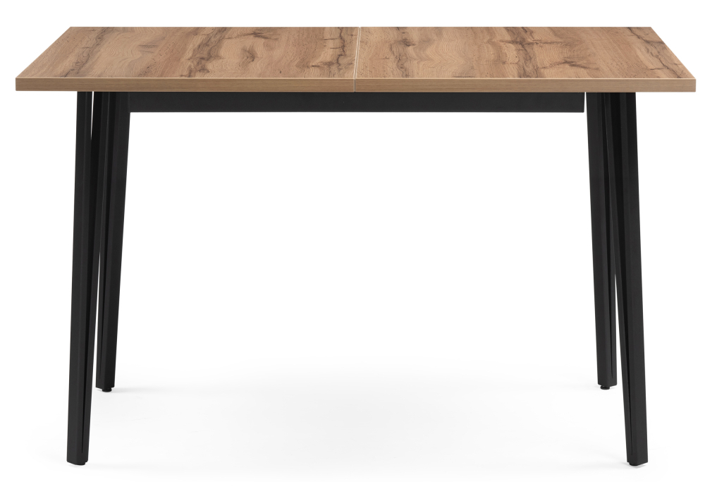 Стол деревянный Woodville Денвер Лофт 120(160)х75х75 25 мм дуб вотан / матовый черный 506947