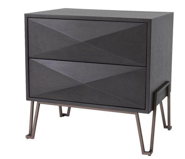 Прикроватный столик Eichholtz Highland charcoal brown oak veneer 114529