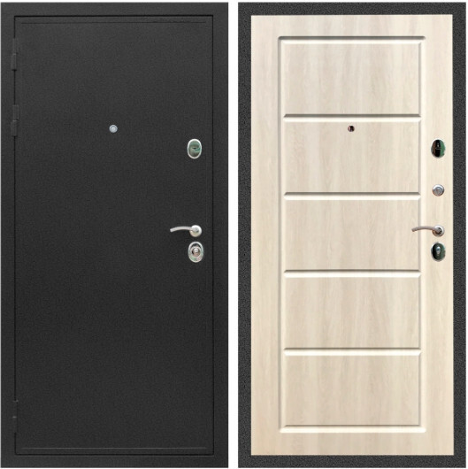 Дверь входная Graf Престиж Черный крокодил / МДФ 6 мм ФЛ-39 Венге светлый