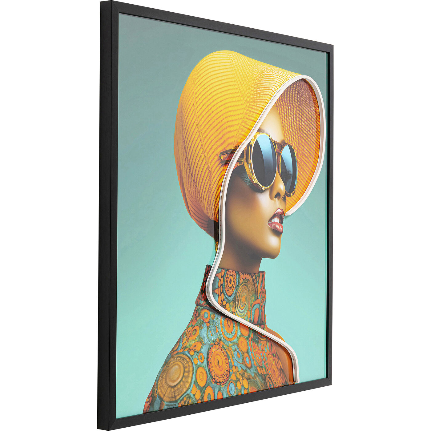 Картина Sun Hat Woman Yellow LED 80x80cm KARE 56576