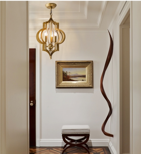 Люстра Scarlett Hollywood Regency Gold Leaf Pattern Pendant Chandelier D42 by ImperiumLoft