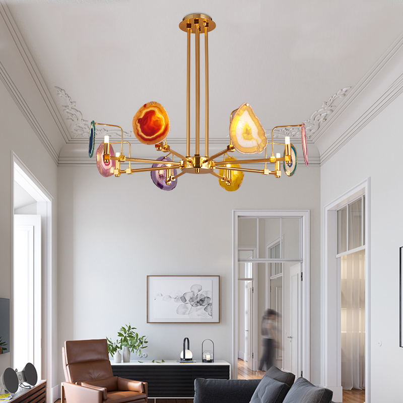 Люстра на штанге AGATE 4 Multicolored 6 by ImperiumLoft