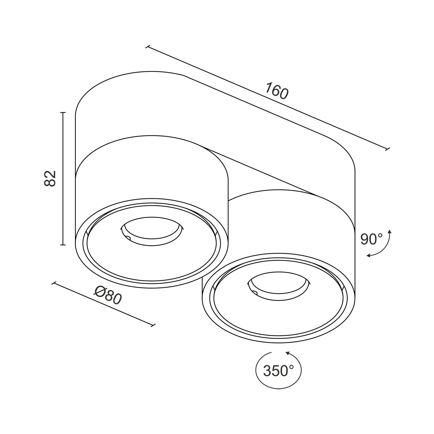 Накладной  светодиодный светильник Ledron LH8W 2 White