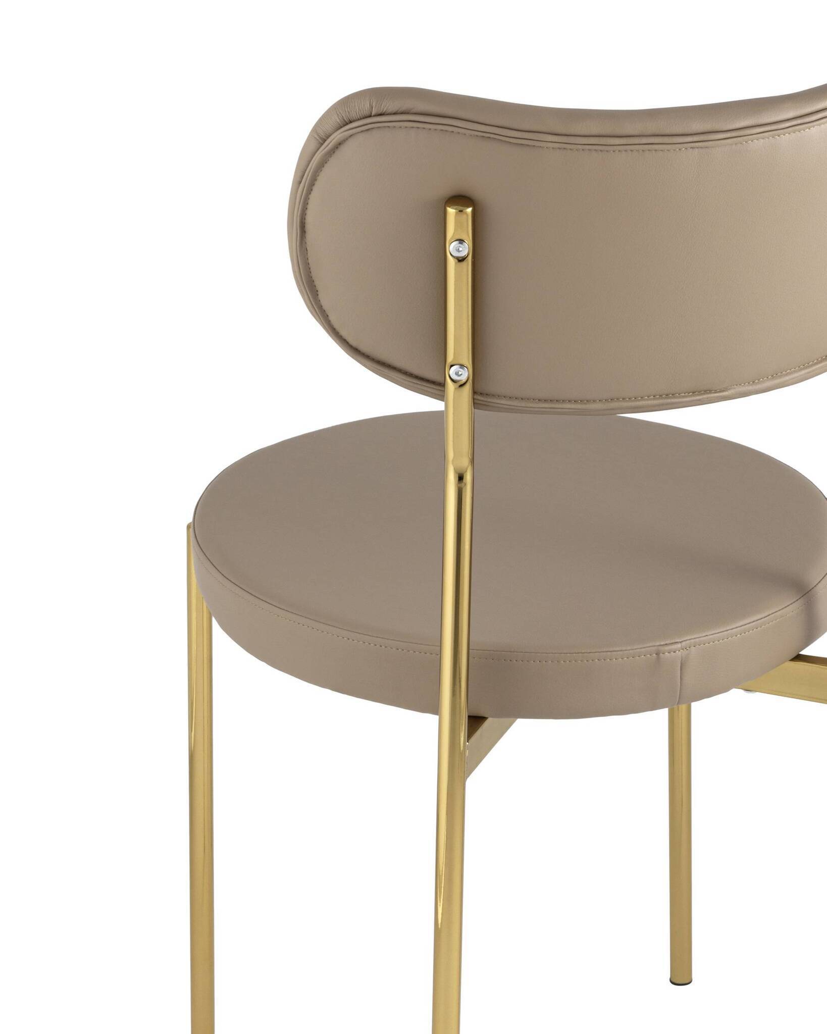 Стул Барбара экокожа бежевая золотые ножки Stool Group
