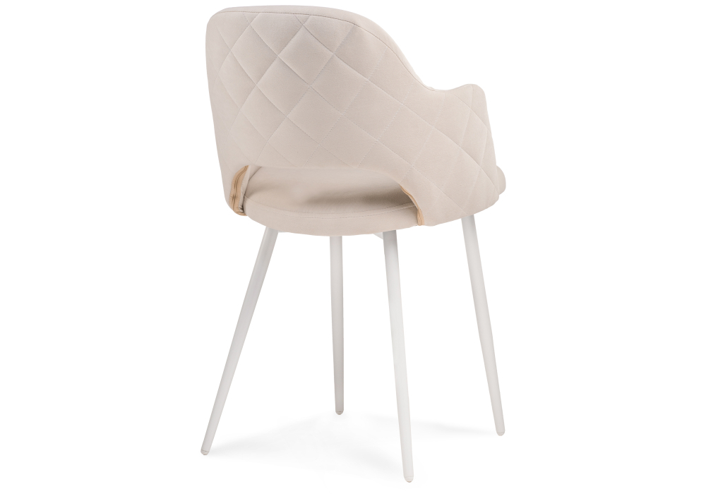 Стул Woodville Гутрид прошивка ромбы сзади бежевый / белый 504180