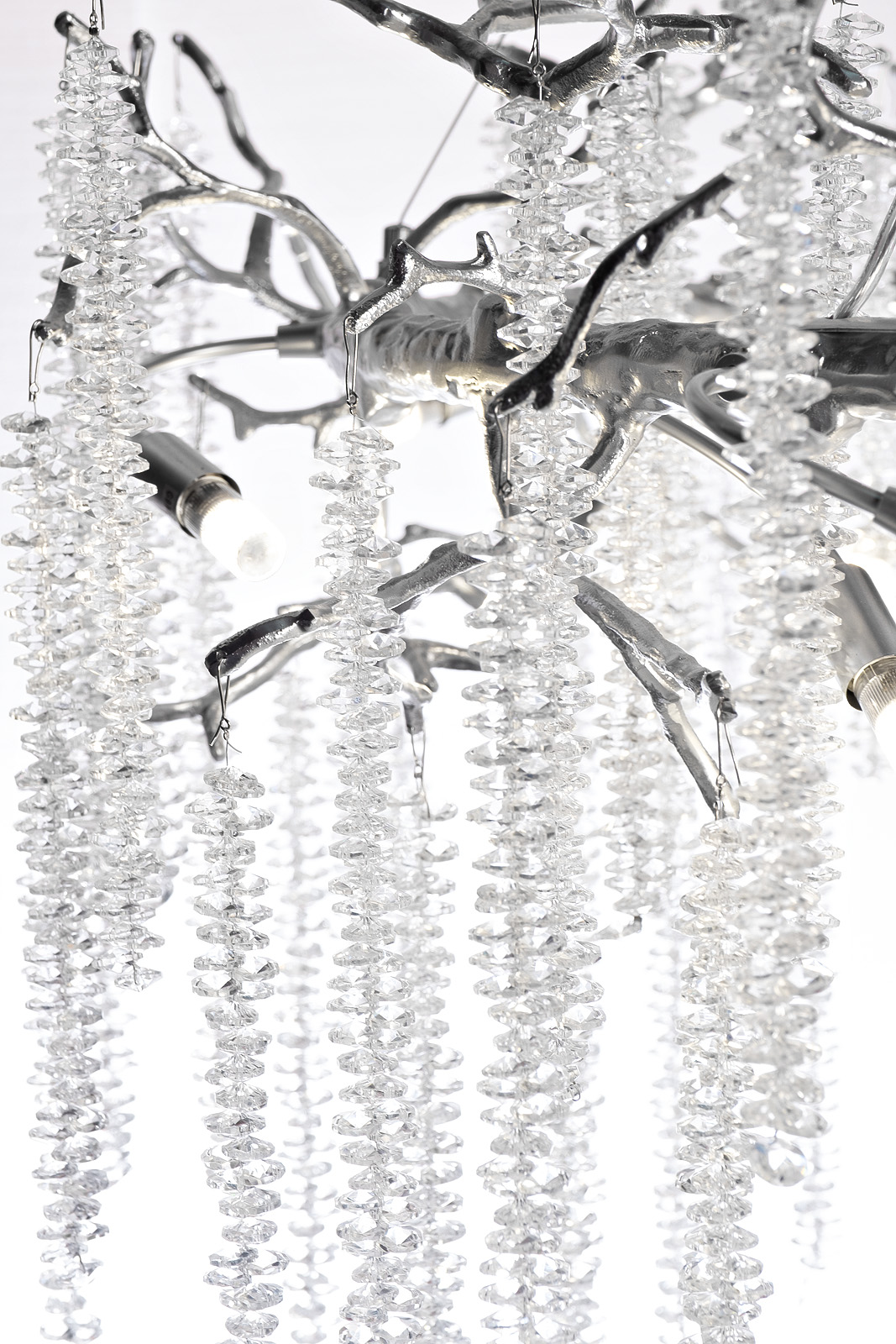 Люстра со стеклянными подвесками цвет серебро Garda Decor 86-70628