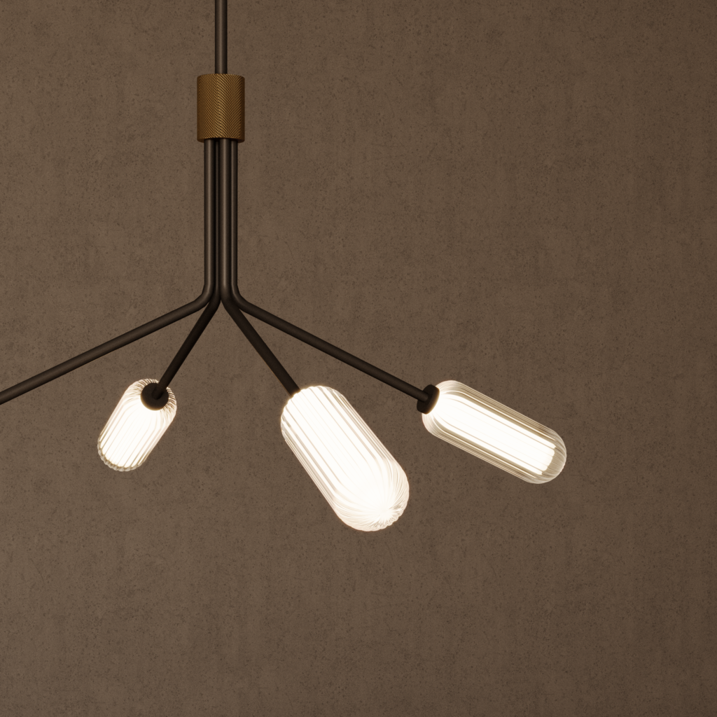 Люстра Lari 4L темно-коричневая кожа Aromas del Campo