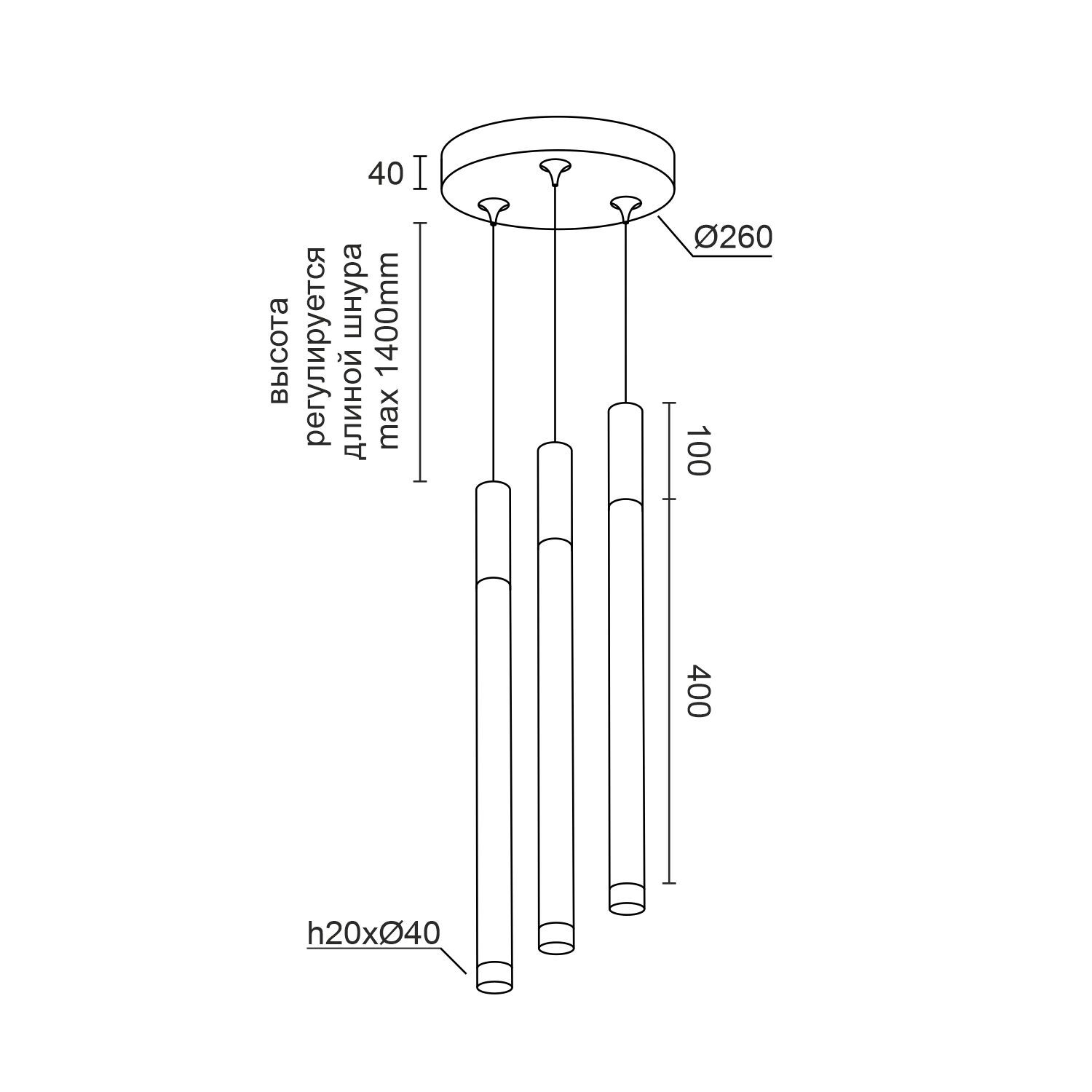 Подвесной (накладной) светодиодный светильник Ledron SAGITONY R3 T40 Wooden 100 Black