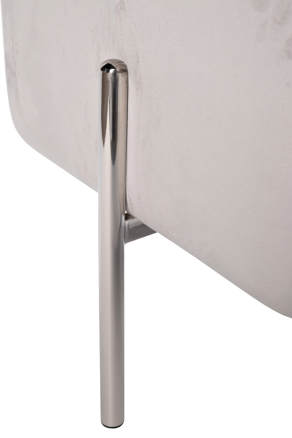 Пуф велюровый светло-серый/хром Garda Decor 76AR-732BAN-SVSER