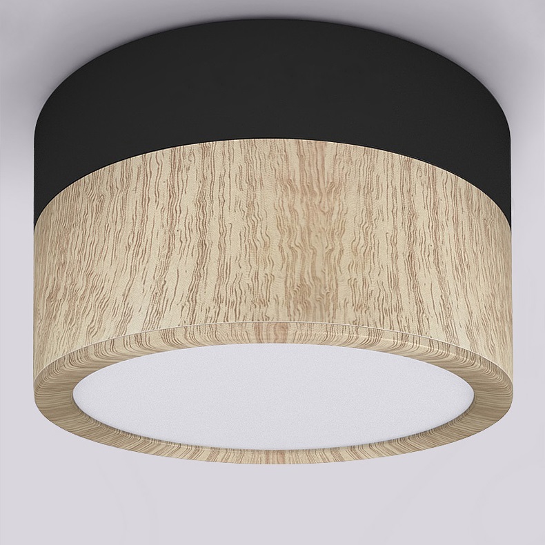 Точечный светильник FOG WOOD D9 Black 3000К 5W by ImperiumLoft
