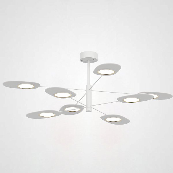 Люстра на штанге INGEL D110 8 lamps White by ImperiumLoft