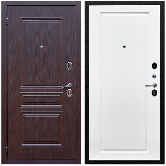 Дверь входная Graf Экстра МДФ 10 мм ФЛ-243 Лиственница шоколад / МДФ 16 мм ФЛ-119 Ясень белый