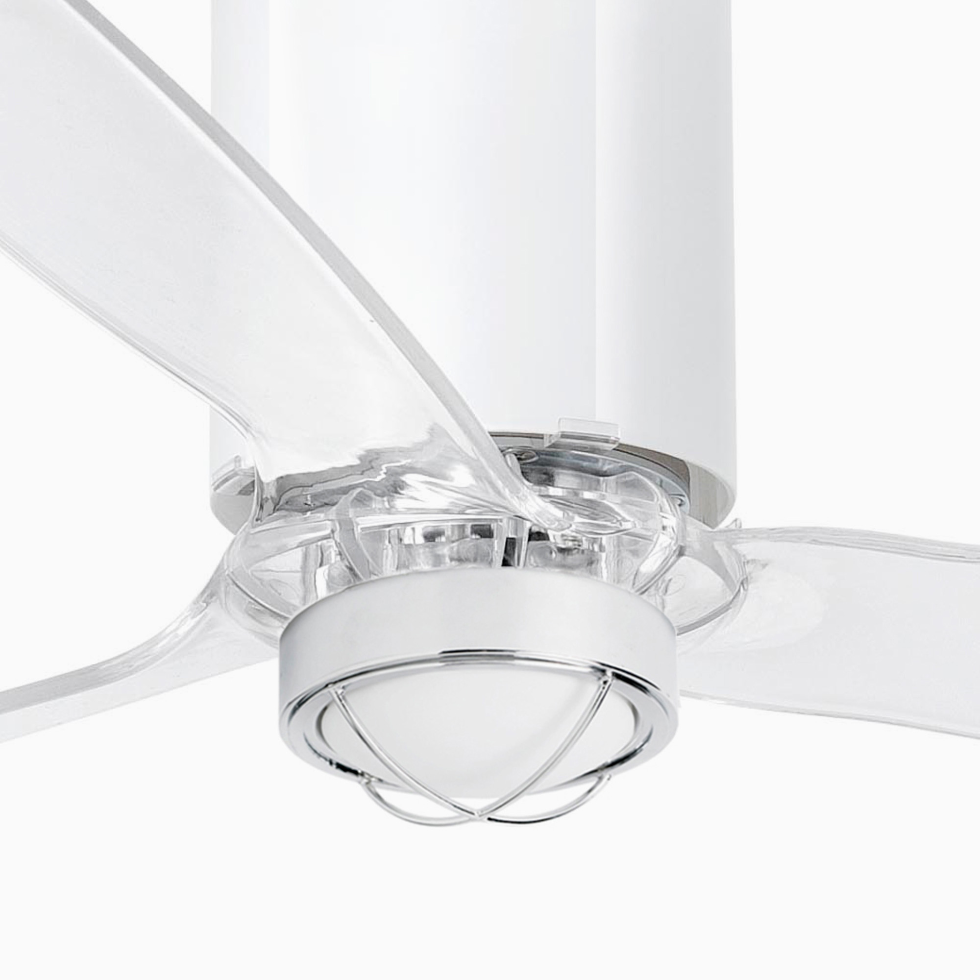 Потолочный вентилятор Mini Tube Fan LED белый/прозрачный 128 см Faro