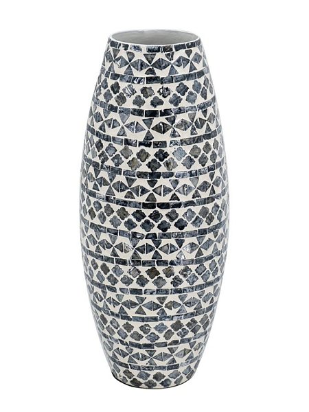 Ваза с отделкой раковинами устриц Glasar 48756-BLAC