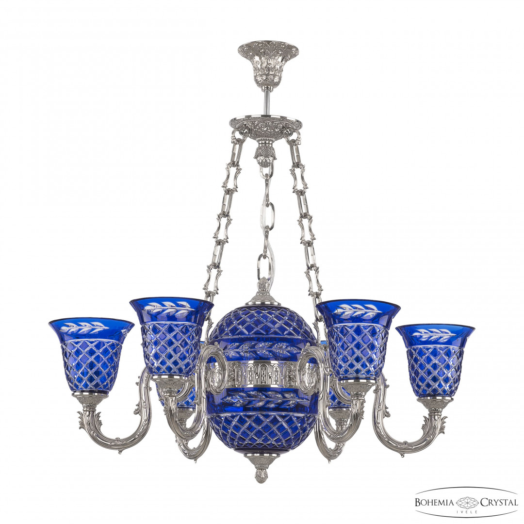 Подвесной светильник бронзовый 71003P/6/175 Ni P2 U Clear-Blue/H-1J