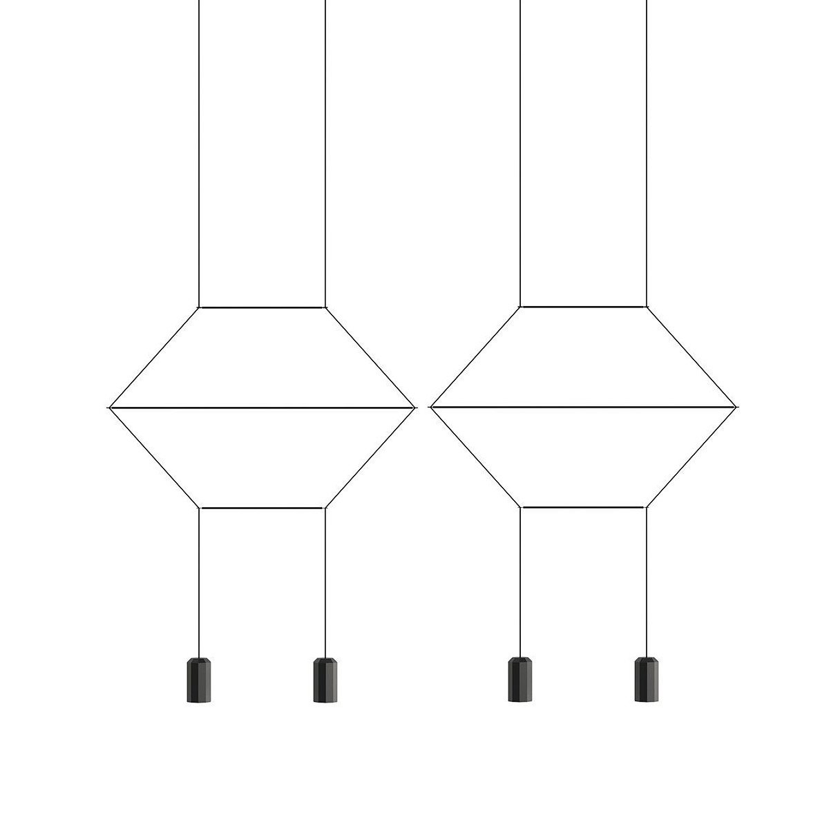 Подвесной светильник Via Wireflow polyhedral 4 Lineal Pendant Light by ImperiumLoft