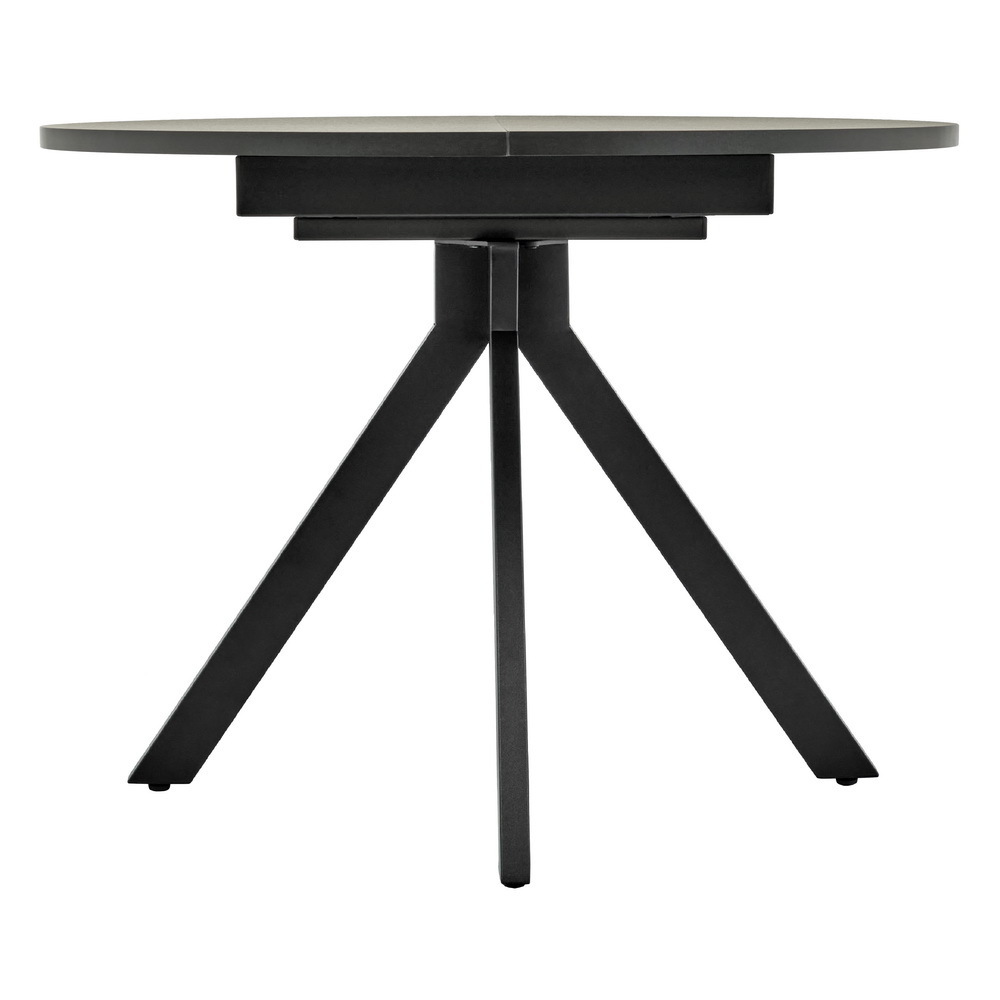 Стол Rudolf круглый раскладной 100-130x100x75см, Бетон слюда, чёрный Bradex Home RF 0302