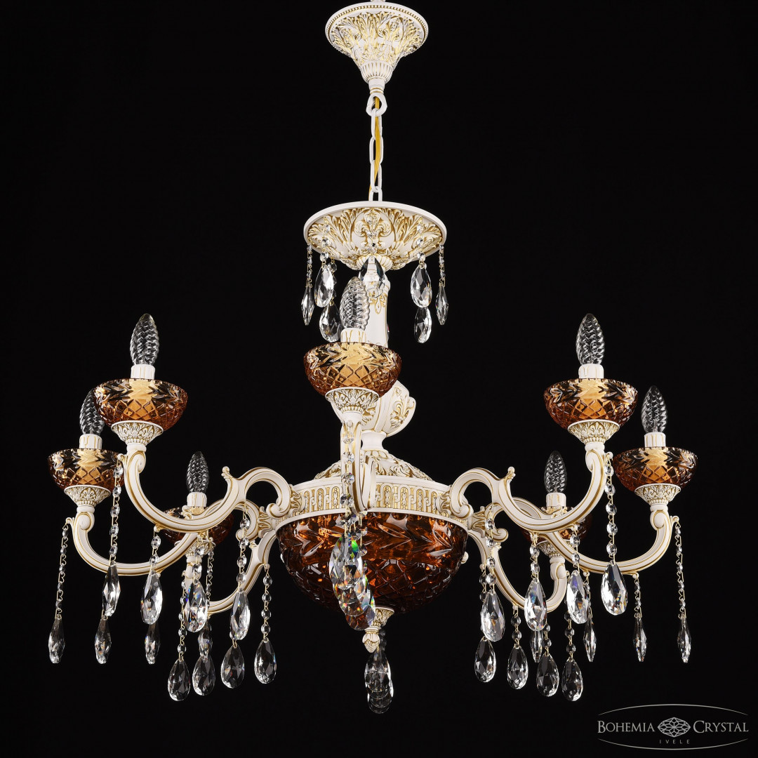 Люстра хрустальная AL78101P/8/250 A WMG P Amber/M-1F Bohemia Ivele Crystal