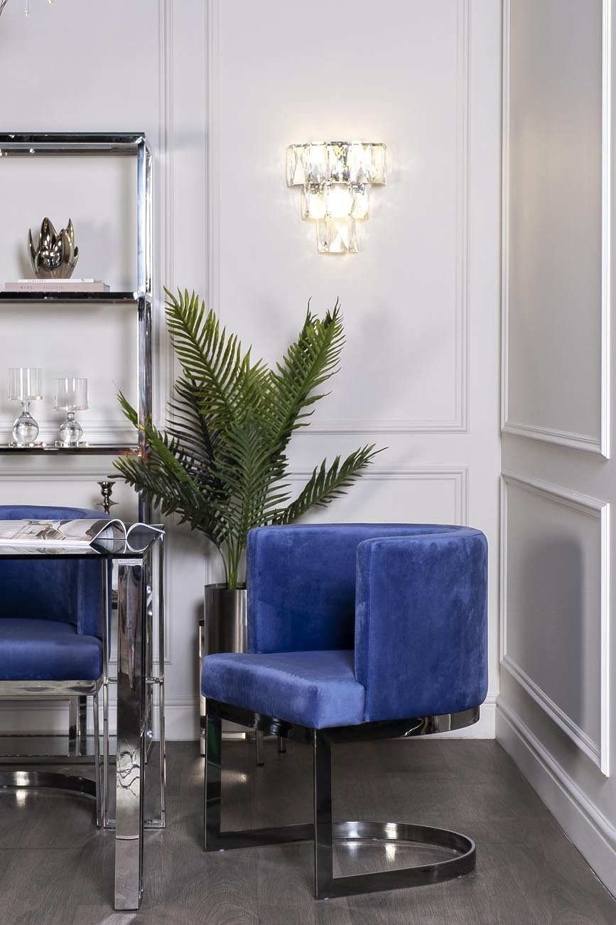 Стул на металлическом каркасе темно-голубой Garda Decor 76AR-612-DB