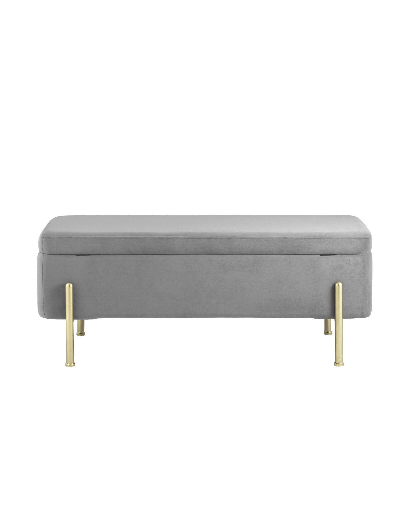 Банкетка Болейн с ящиком велюр серый Stool Group