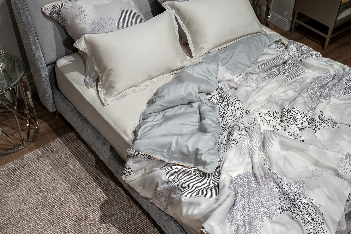 Пододеяльник Нувола 145х210см серый с принтом Garda Decor 144HF-10302