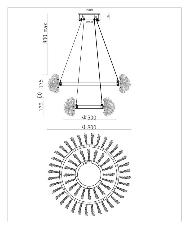 Люстра подвесная Fluorite FL1094-20P