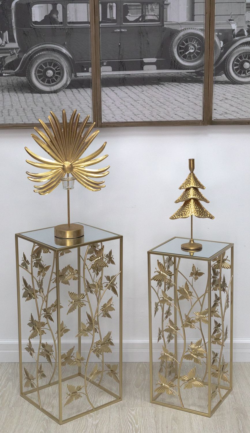 Столики интерьерные с зеркальной столешницей, набор Glasar 54-215/214