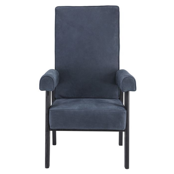 Стул Eichholtz Milo high black oak blue nubuck 114504