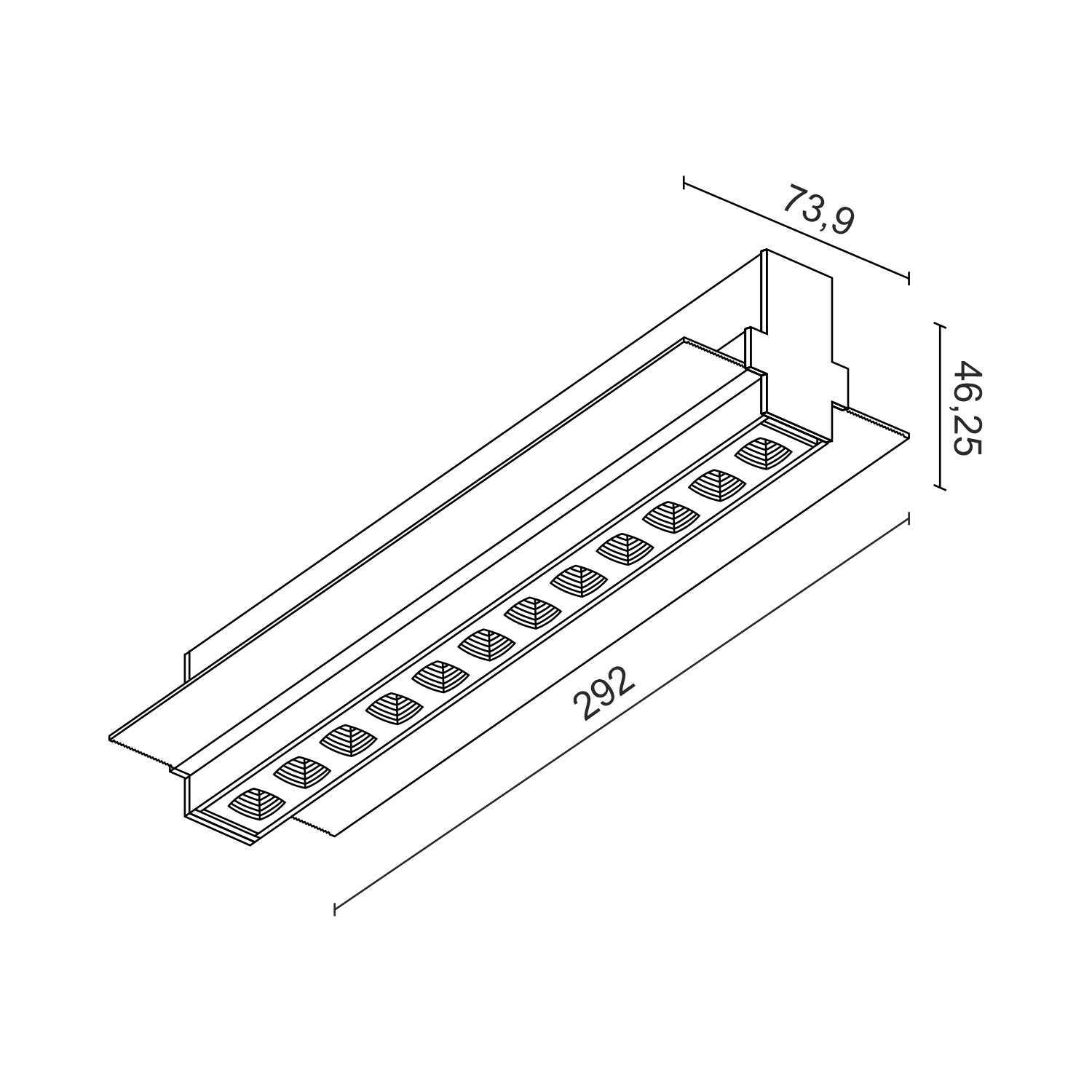Встраиваемый светодиодный светильник Ledron Strong Style Black 3000K