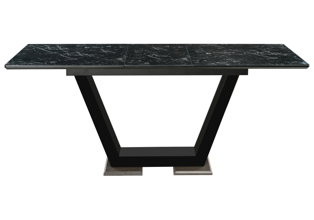 Стол стеклянный Woodville Иматра черный мрамор / черная шагрень / камень 462404