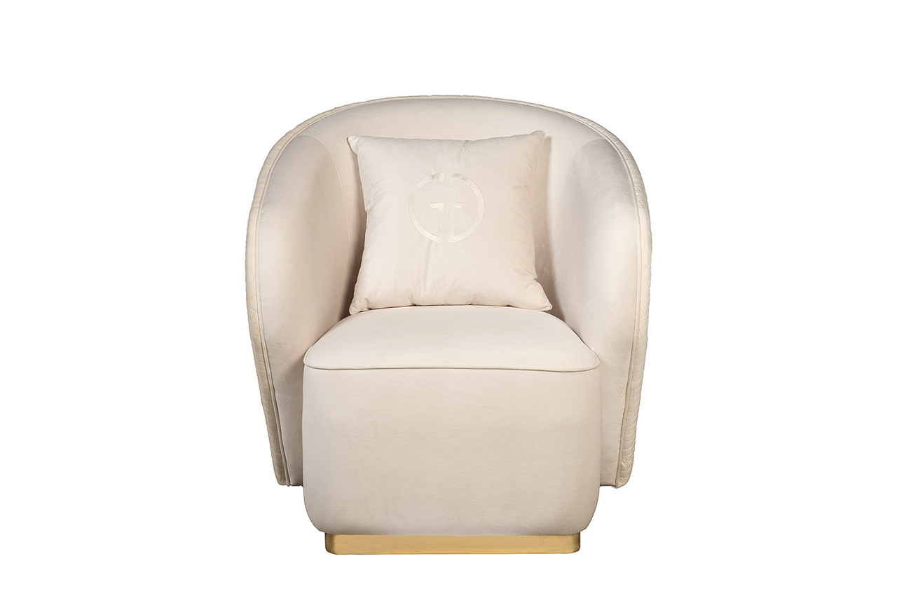 Кресло Olten велюровое кремовое Garda Decor 102AN-84110