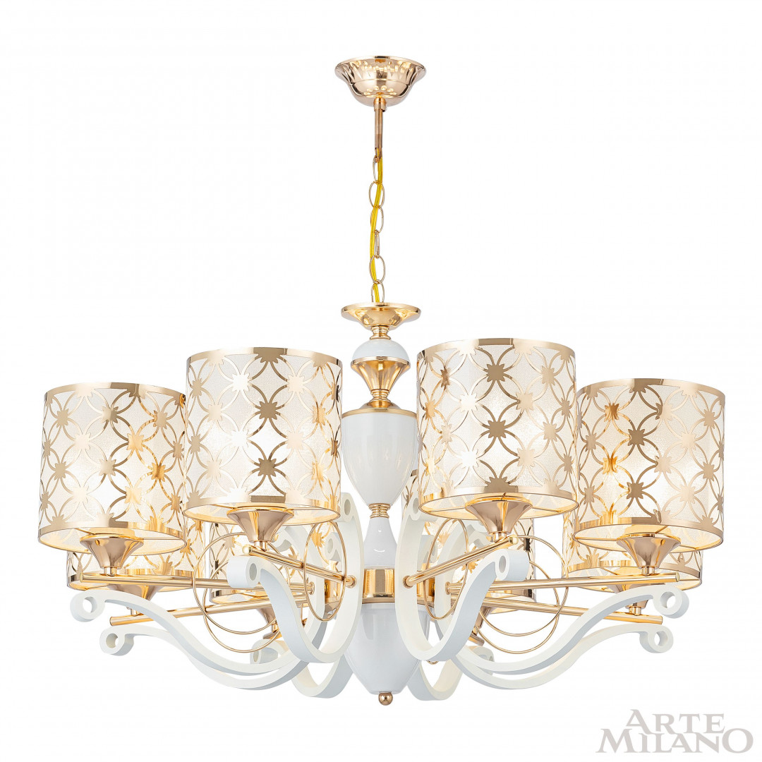 Люстра подвесная с плафонами 303097/8 Wh/Gd Arte Milano