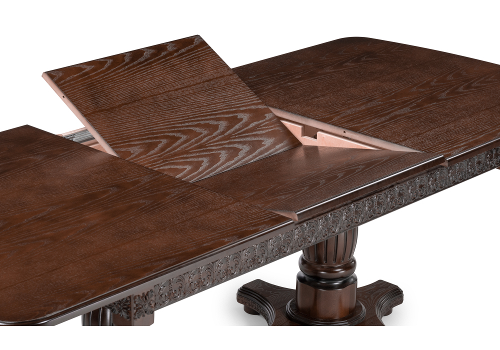 Стол деревянный Woodville Морнит 180(240)х100 орех темный / орех 515970