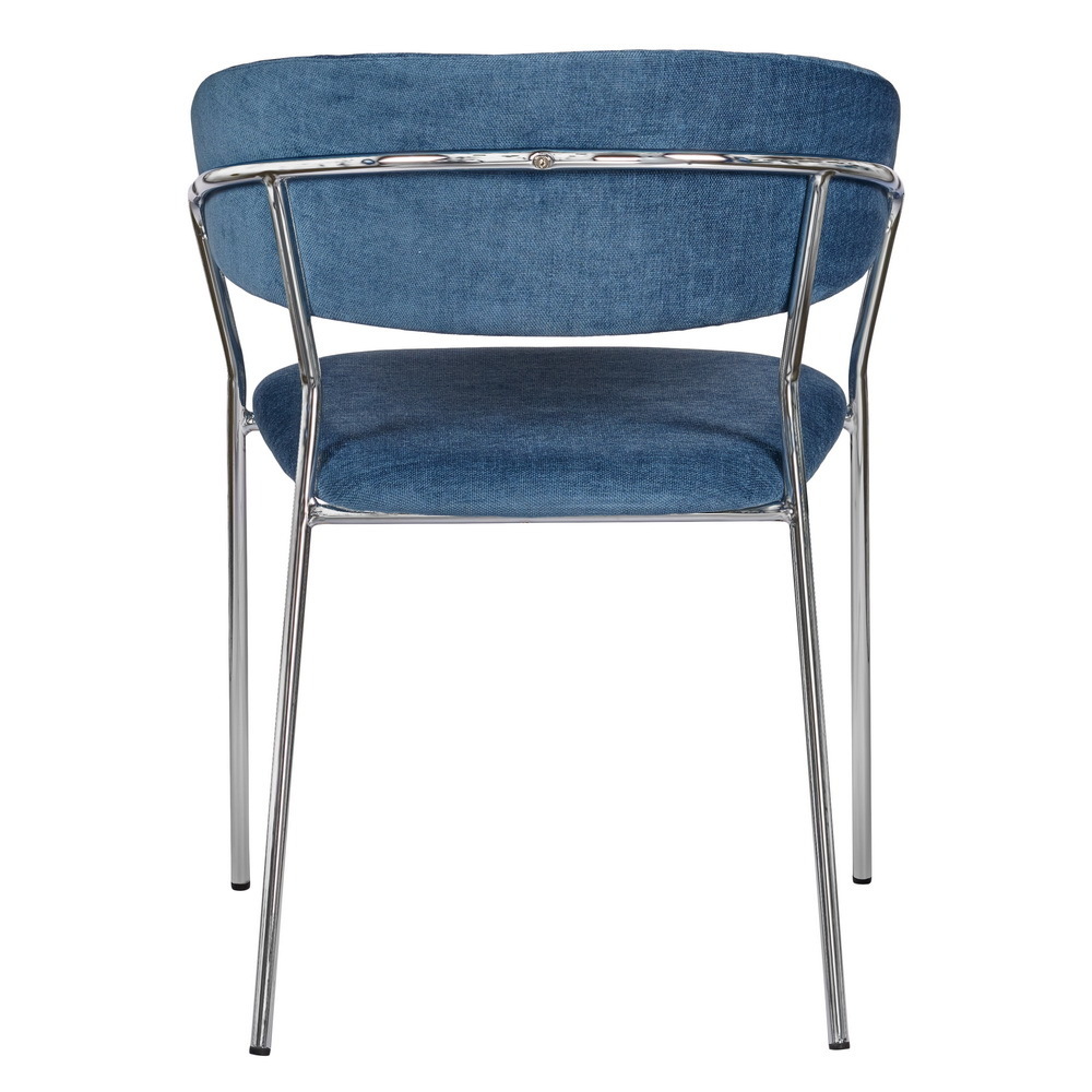 Стул Turin синий вельвет с хромированными ножками Bradex Home FR 0861