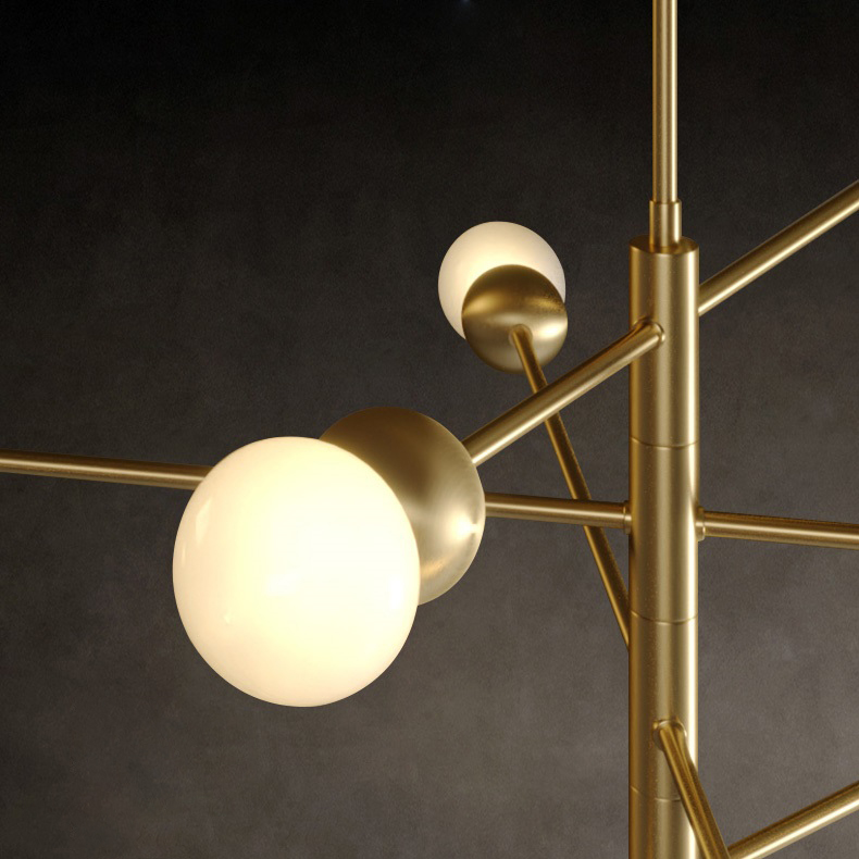 Люстра на штанге SALME L6 B Gold by ImperiumLoft