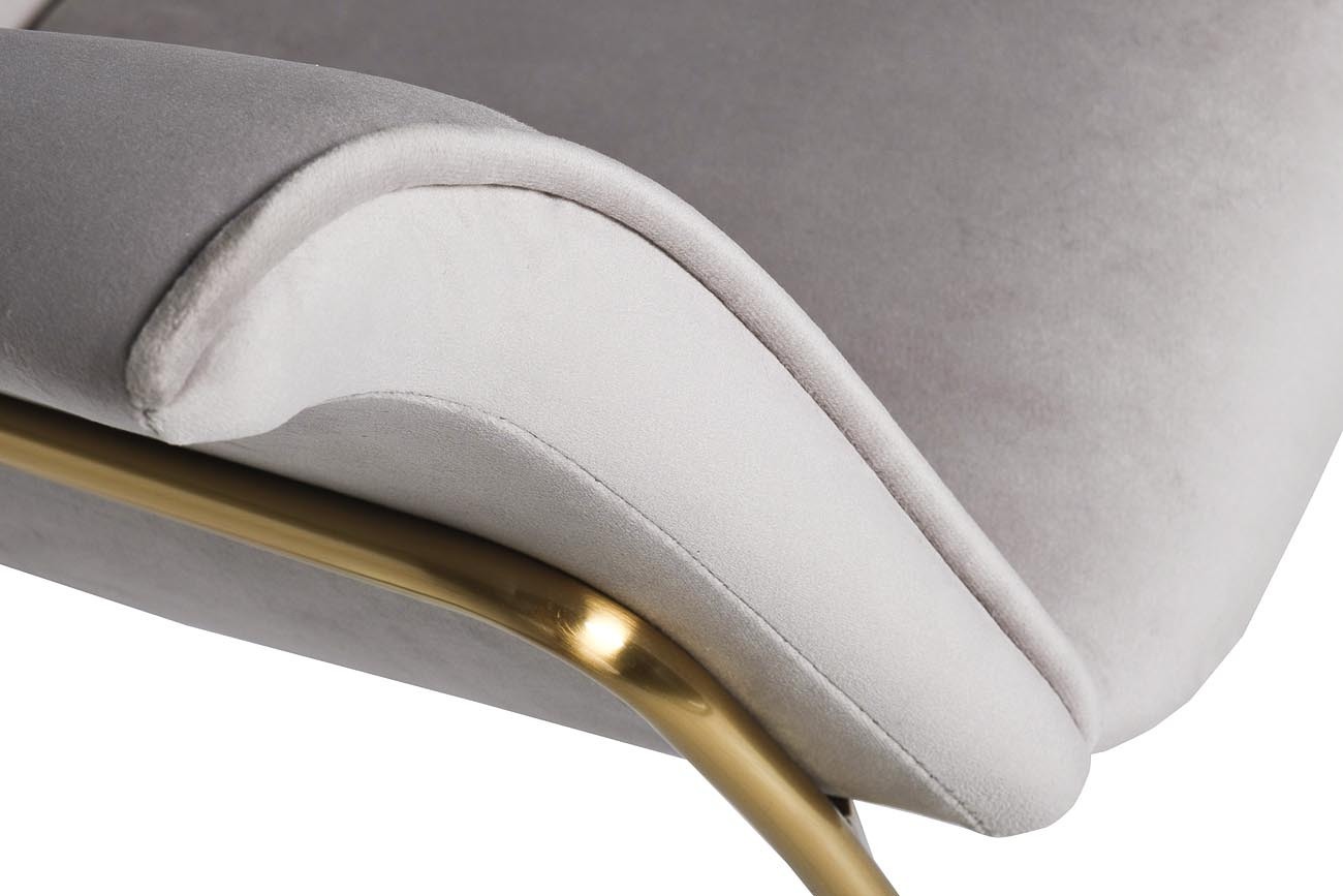Кресло велюровое светло-серое на металлических ножках Garda Decor 30C-1127-Z GRE