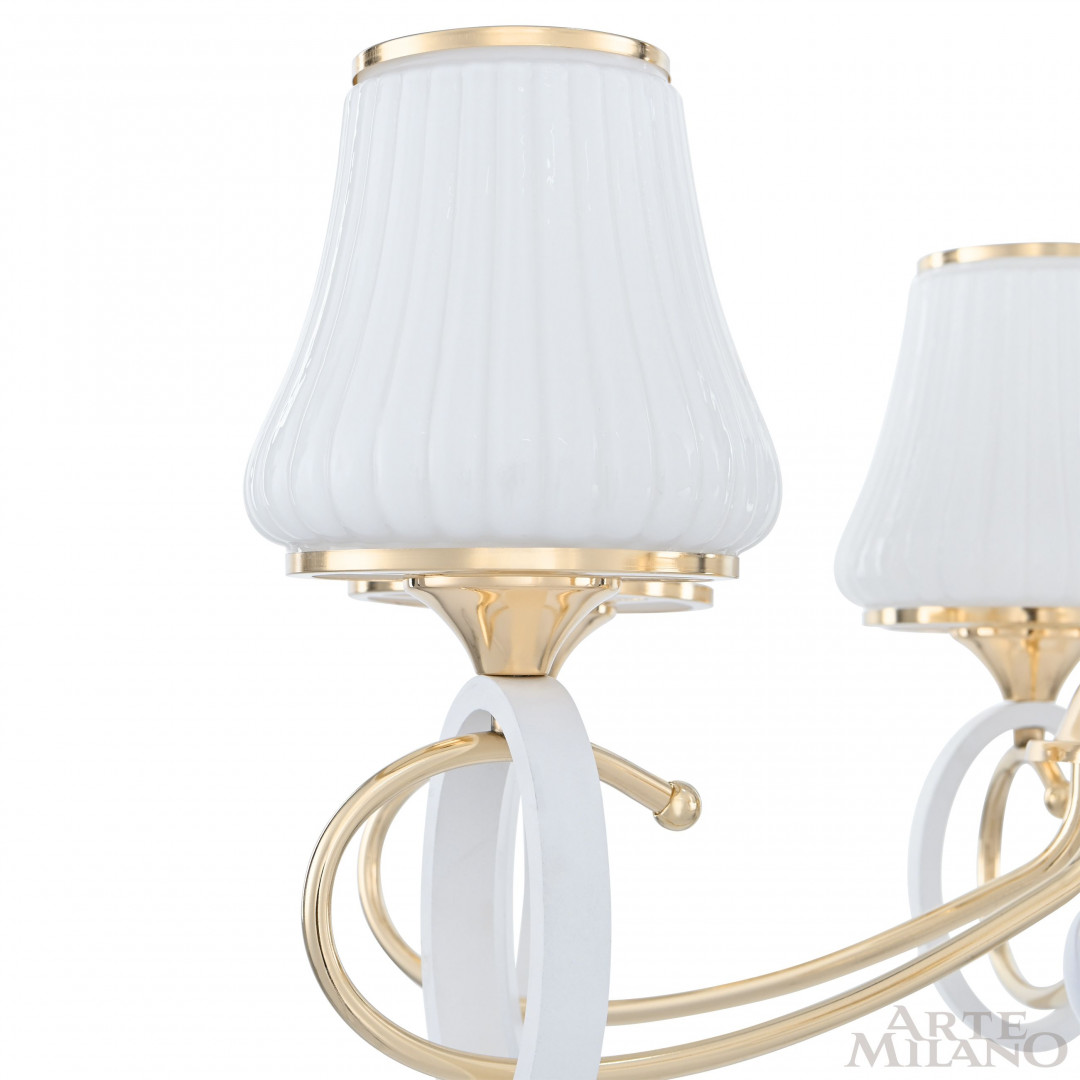Люстра подвесная с плафонами 302387/8 Wh/Gd Arte Milano