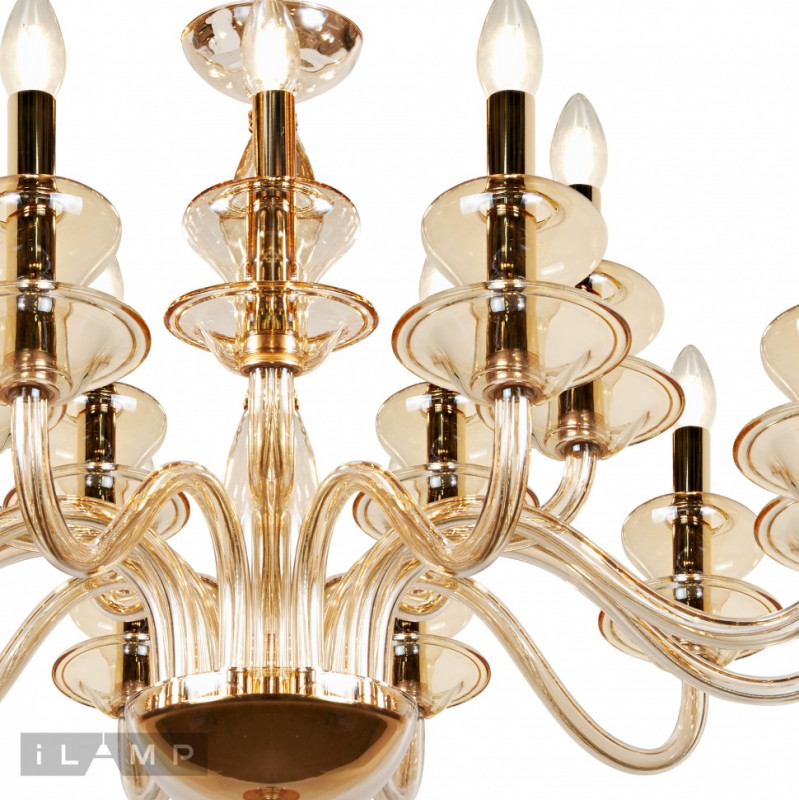 Подвесная люстра iLamp P9448-10+5 Gold