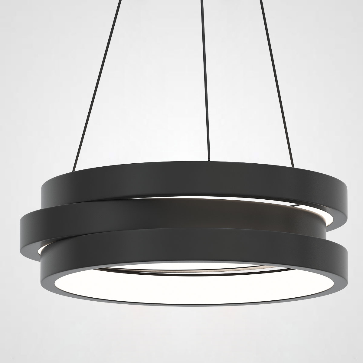 Подвесной кольцевой светильник GALO  D42,5 Black by ImperiumLoft