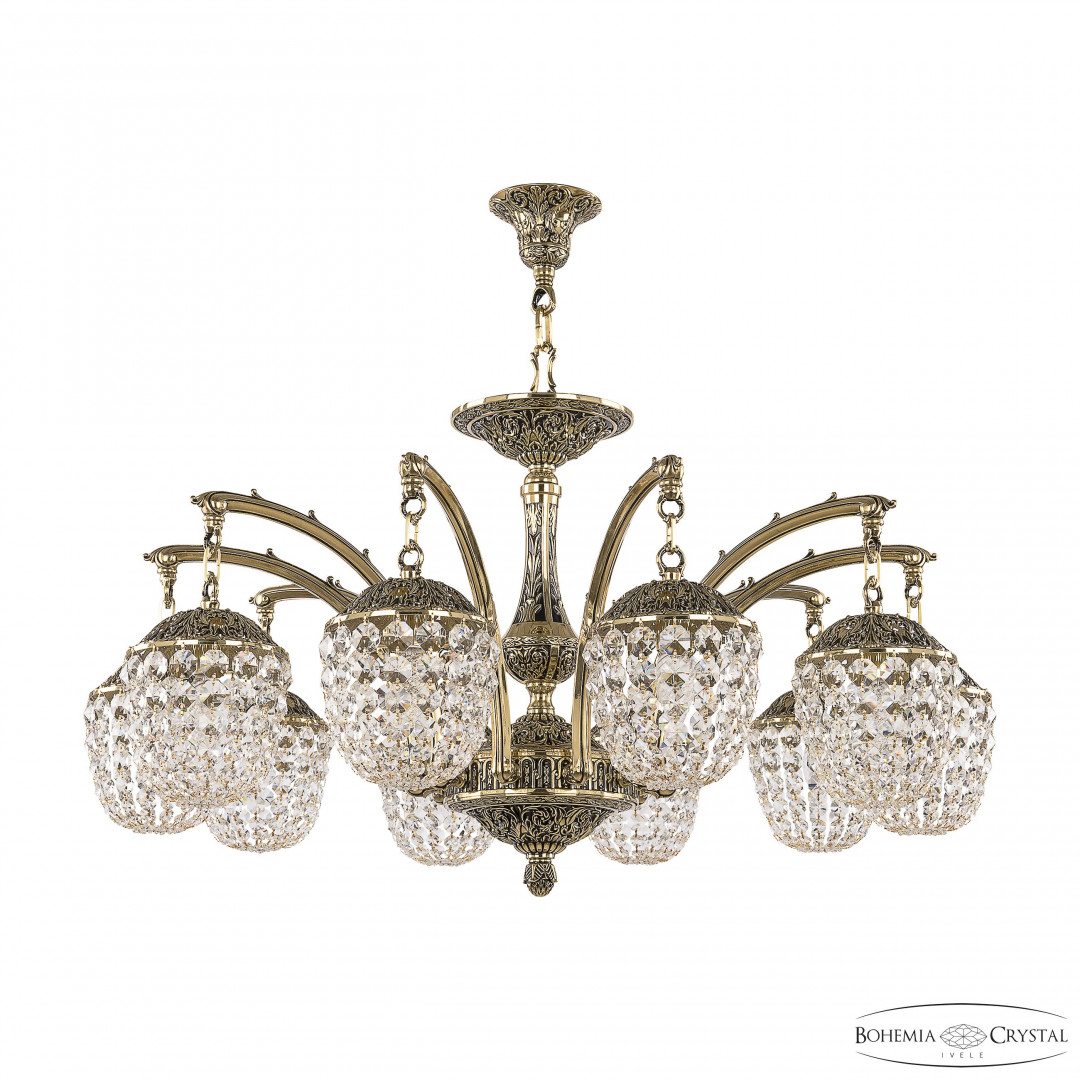 Люстра бронзовая с хрусталём 72111R/10/300 AZ GB