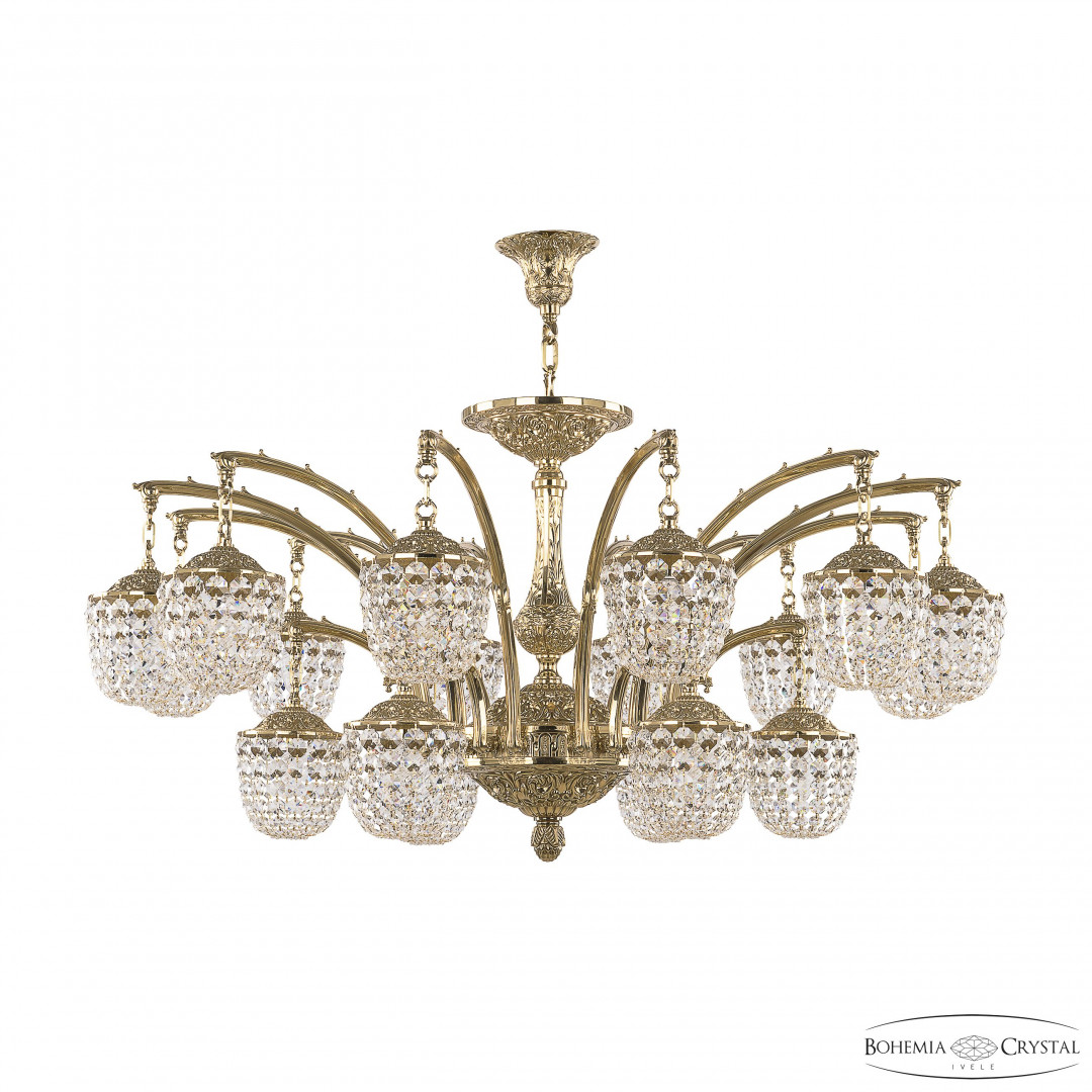 Люстра бронзовая с хрусталём 72111R/12+6/420 G