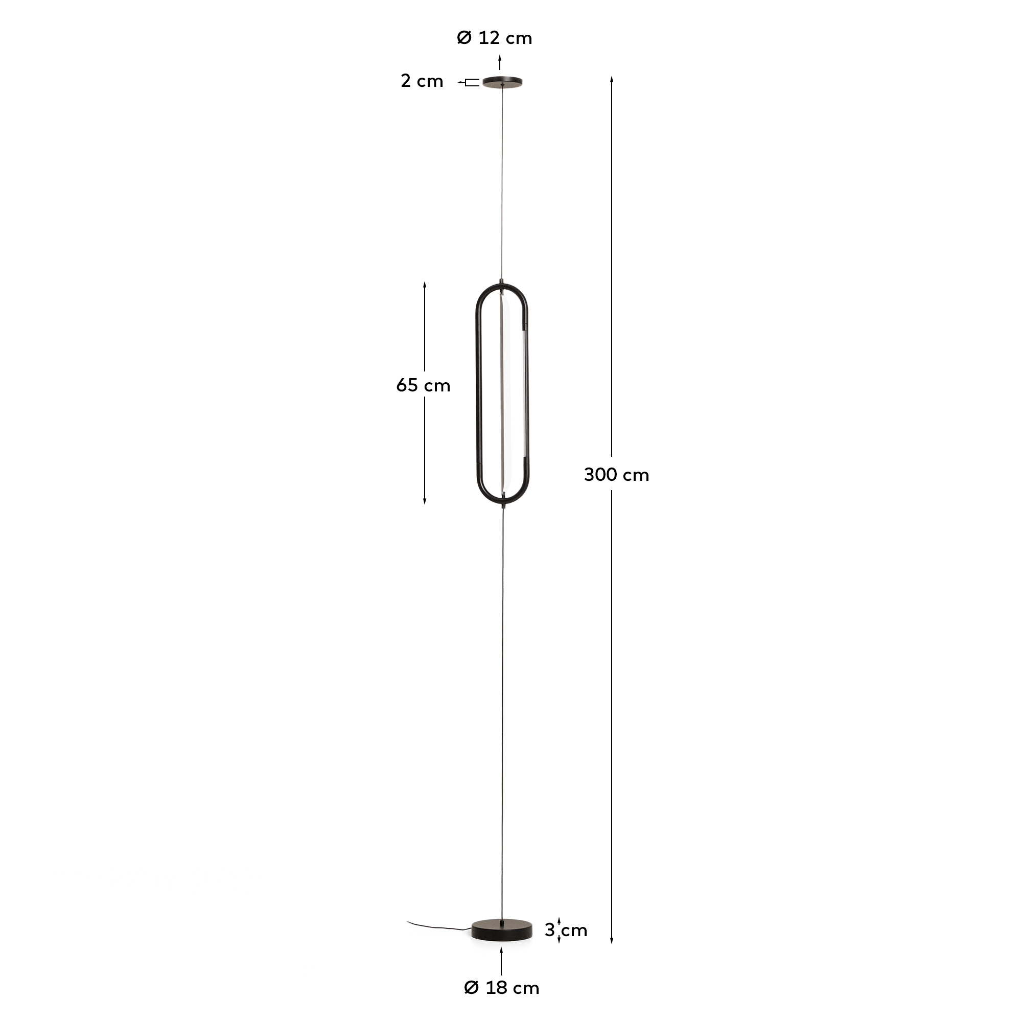Потолочный светильник Bow из черного алюминия, Ø 16 см La Forma (ex Julia Grup)