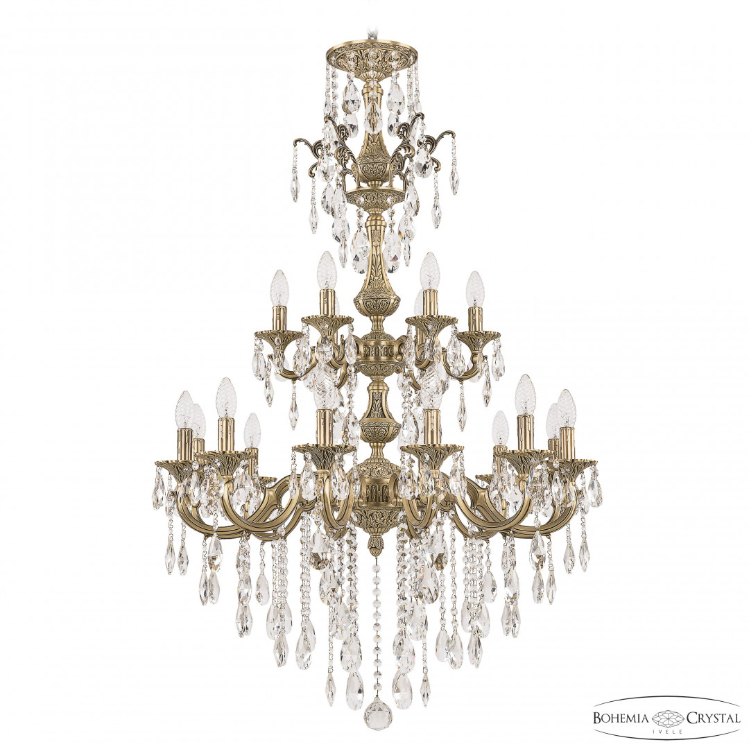 Люстра бронзовая с хрусталём 72101/12+6/250/XL/2d B FP