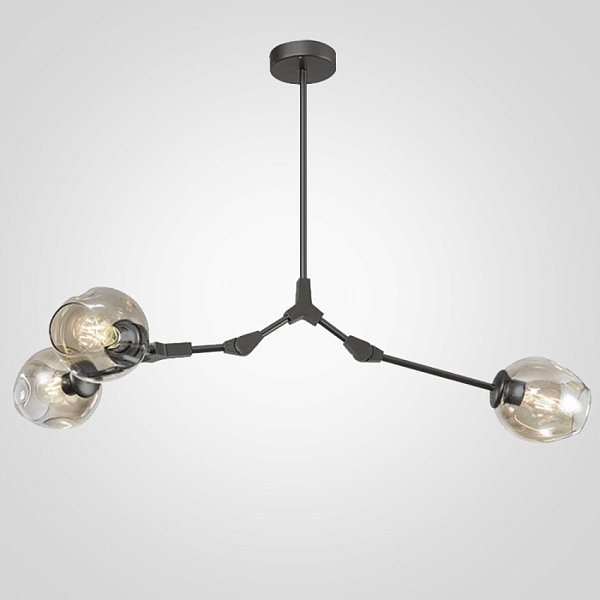 Люстра Сrumpled Glass Bubble Chandelier Gray 3 плафона by ImperiumLoft
