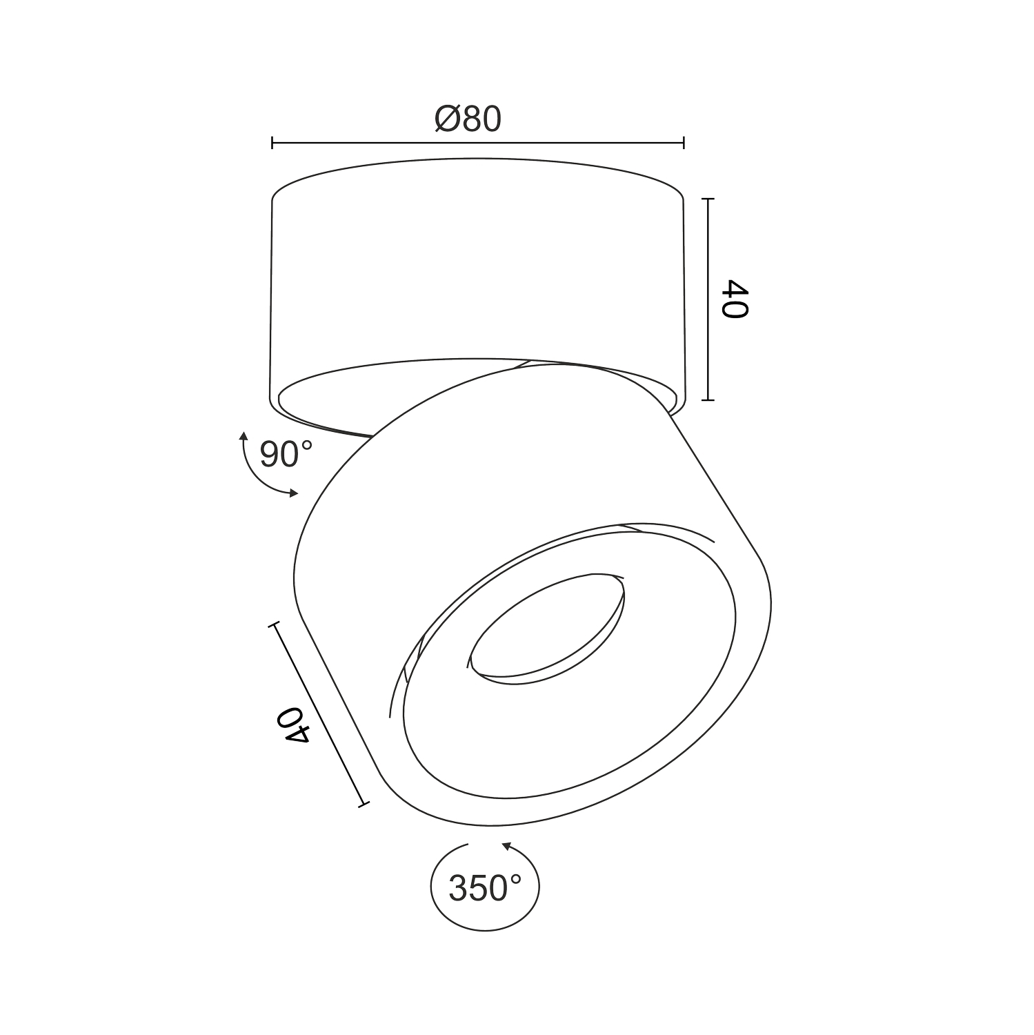 Накладной  светодиодный светильник Ledron LH8W Black