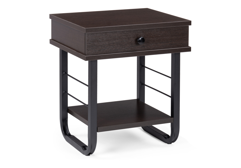 Тумба прикроватная Woodville Малгома черная / венге 511607