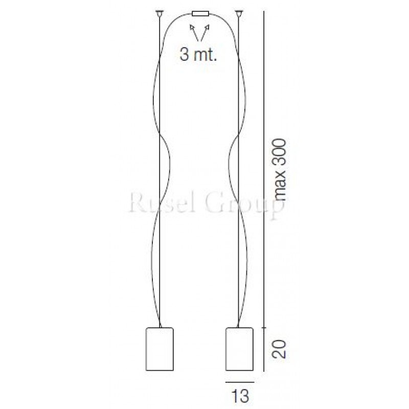 Подвесной светильник Vistosi TUBES SP 20 D2